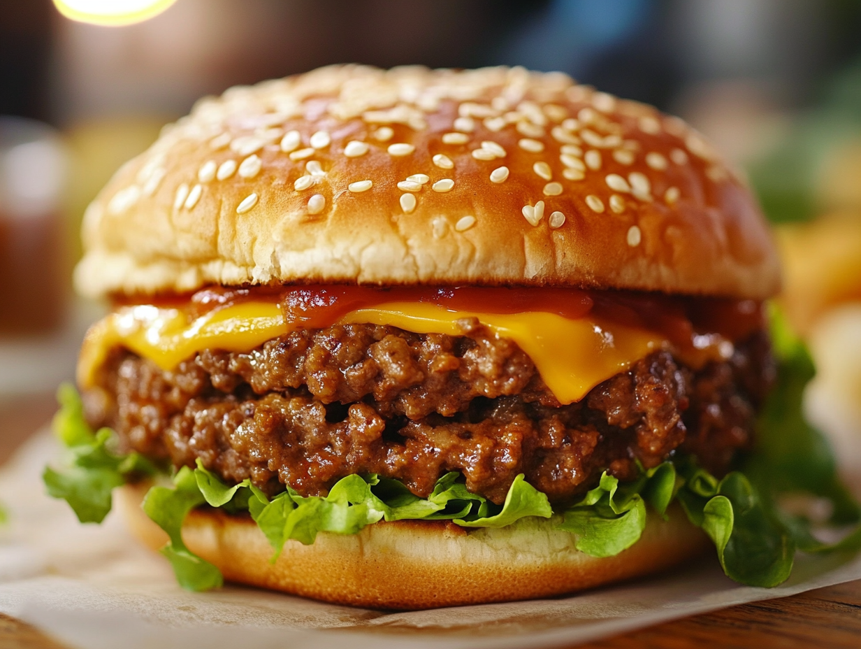 Cheeseburger sloppy joes, homemade Big Mac joes, easy Big Mac sandwich, sloppy joe burger