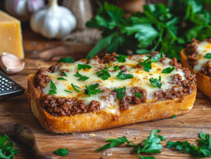 Cheesy Garlic Bread Sloppy Joe Melts