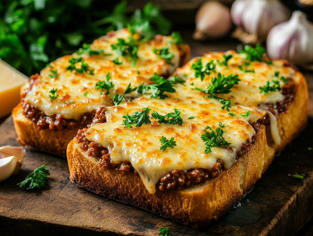 Cheesy Garlic Bread Sloppy Joe Melts