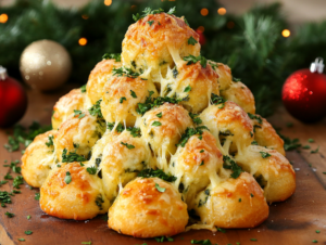 Spinach Artichoke Dip Pull-Apart Christmas Bread
