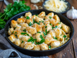 Garlic Butter Chicken Bites with Creamy Parmesan Pasta