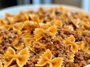 Bowtie Pasta with Ground Beef