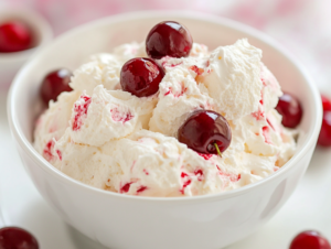 Indulge in this cherry cheesecake fluff—creamy, sweet, and so easy to make! Perfect for a quick dessert or a party treat.
