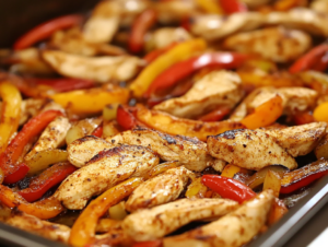 Quick and flavorful sheet pan chicken fajitas with juicy peppers and onions. Perfect for a weeknight dinner and ready in just 30 minutes!