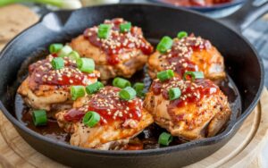 Skillet Bang Bang Chicken Thighs