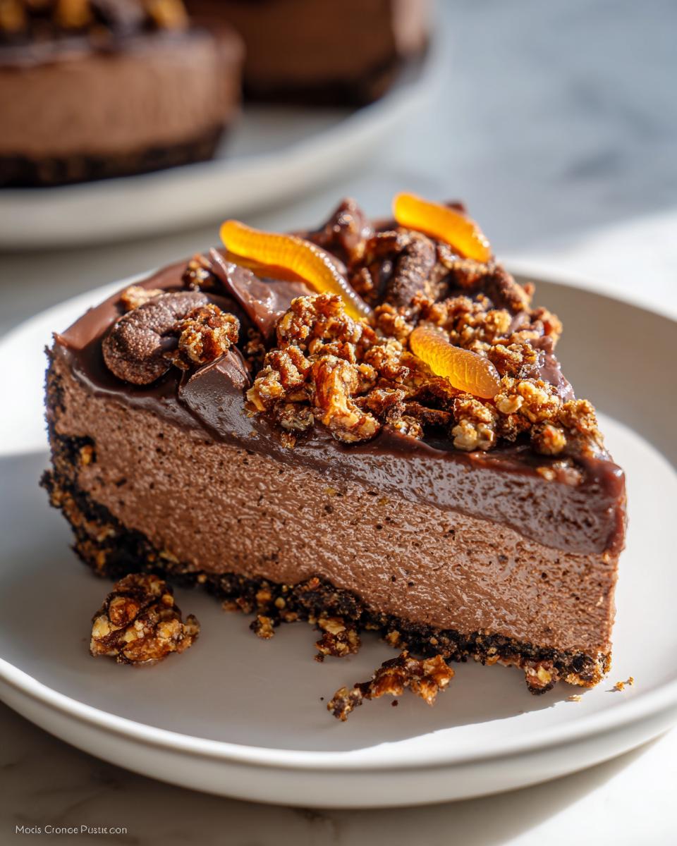Dark Chocolate Pecan "Worms in Dirt" Mousse Tart