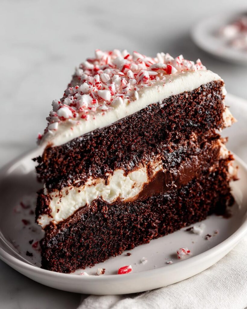 Easy Chocolate Peppermint Layer Cake for the Holidays