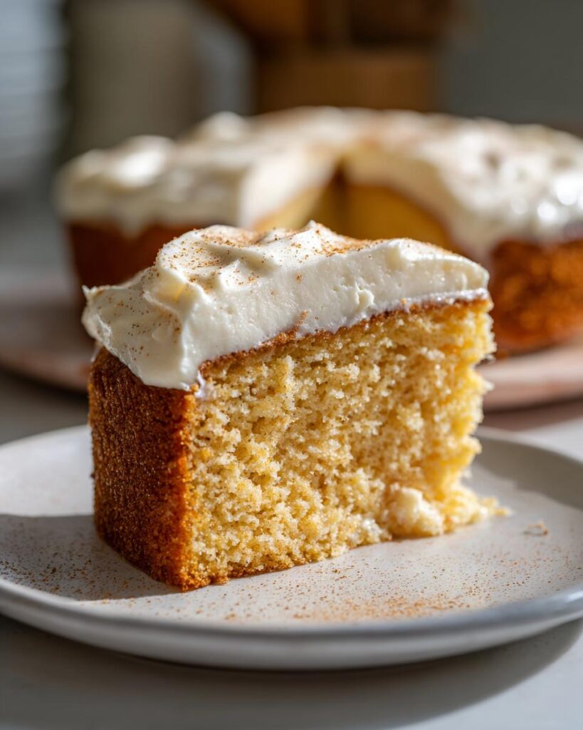 Easy Eggnog Cake with Cream Cheese Frosting