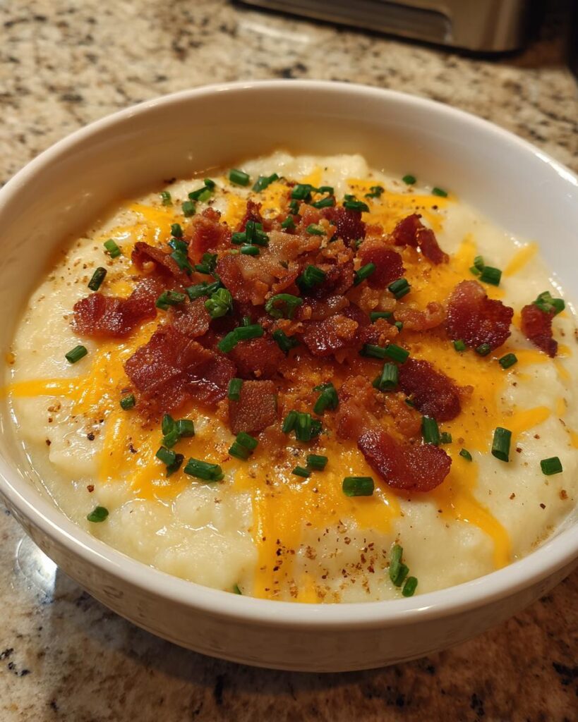 Loaded Potato Soup with Bacon and Cheese