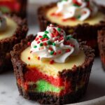 Mini Christmas Cheesecakes with Oreo Crust