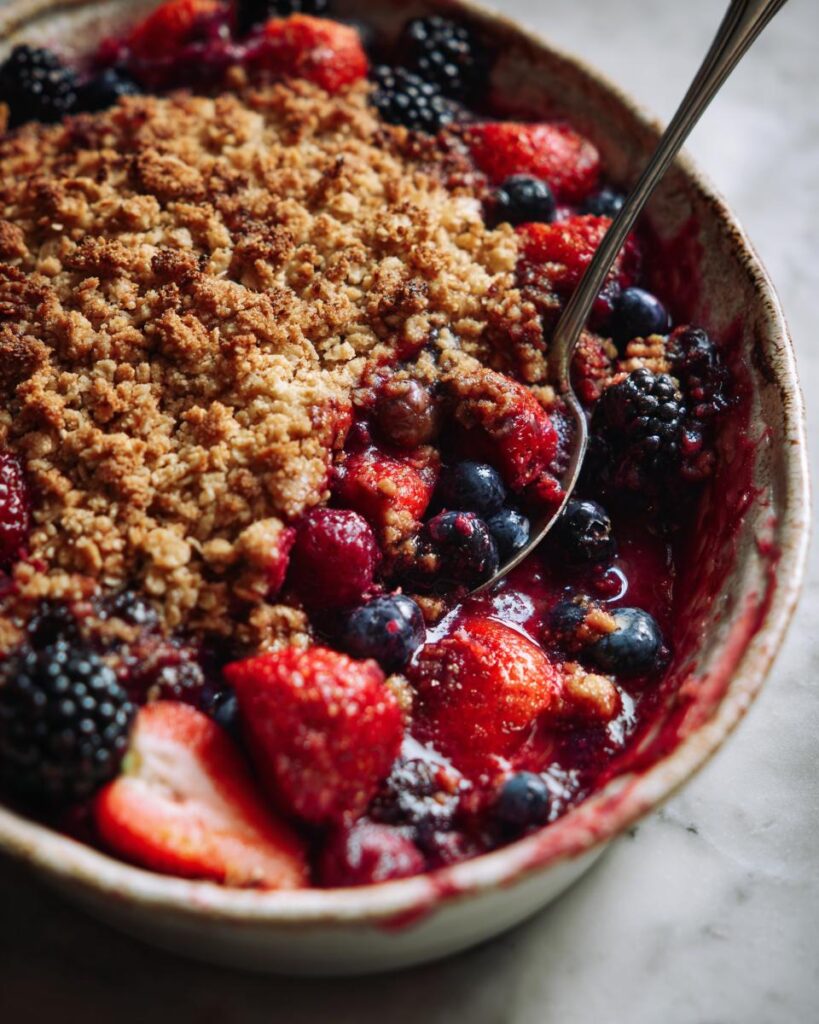 Summer Berry Crisp with Oat Topping