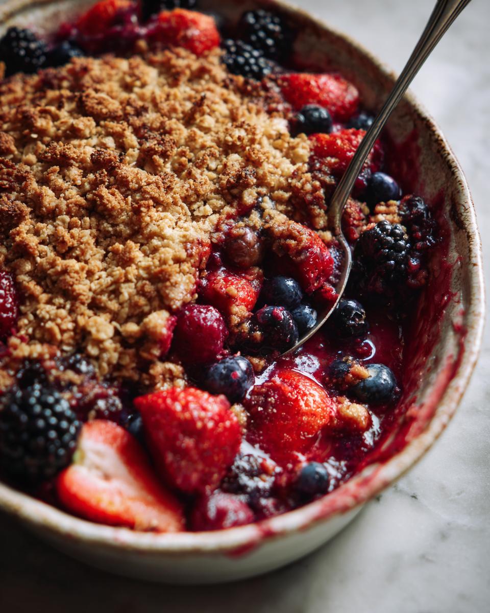Summer Berry Crisp with Oat Topping