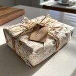 A beautifully wrapped gift box, showcasing unique paper and twine, perfect for budget-friendly gift ideas.