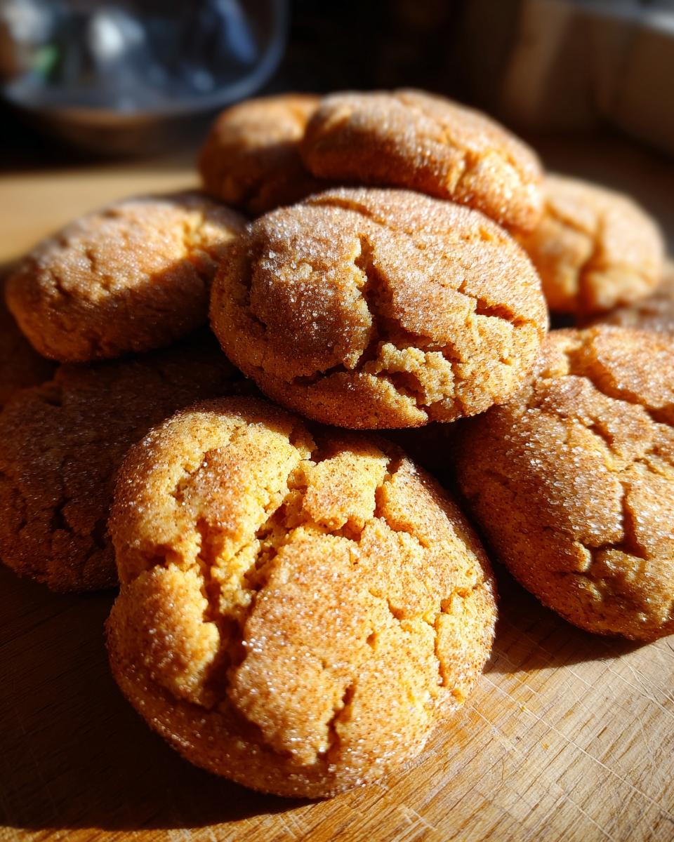 A close-up of a pile of chewy Gingerdoodle Cookies, coated in sparkling sugar and cinnamon.