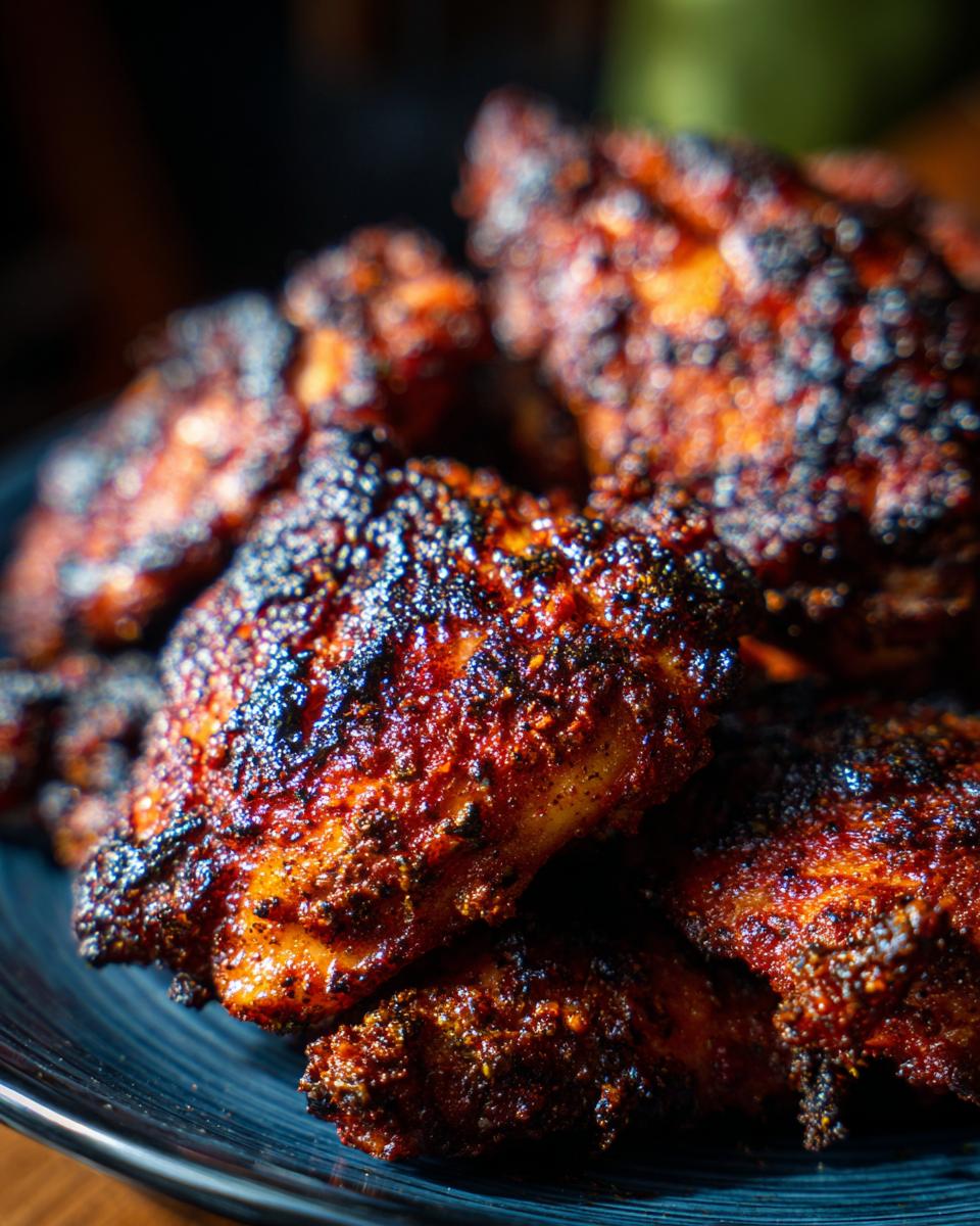 Close-up of cooked Garlic Parmesan Ranch Chicken Thighs on a plate, showing crispy skin and juicy meat.