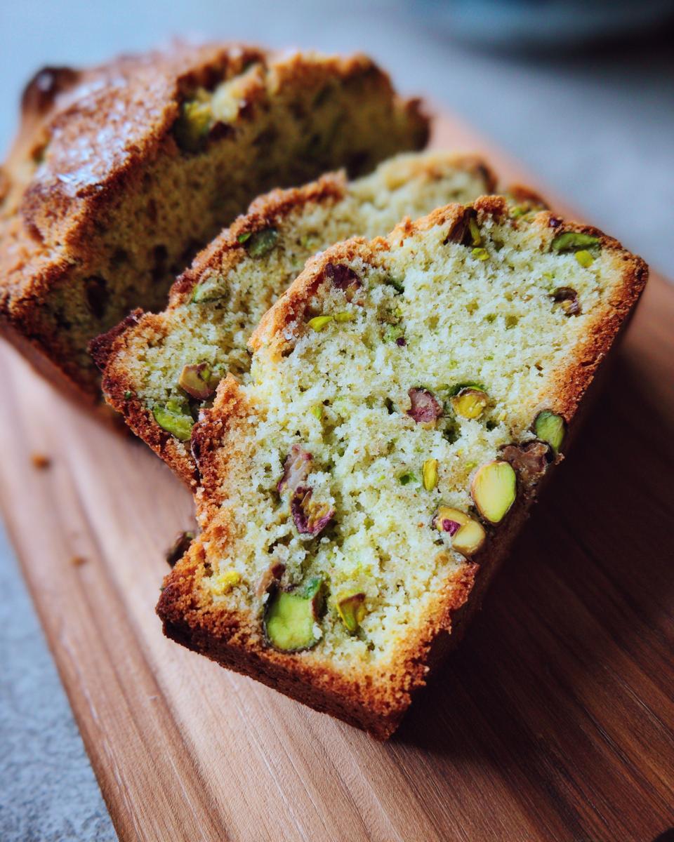 Close-up of sliced Green Pistachio Biscotti, showcasing the pistachio nuts.