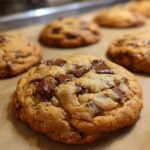 Close-up of freshly baked chocolate chip cookies. This Tastes Like It Came From a Bakery.