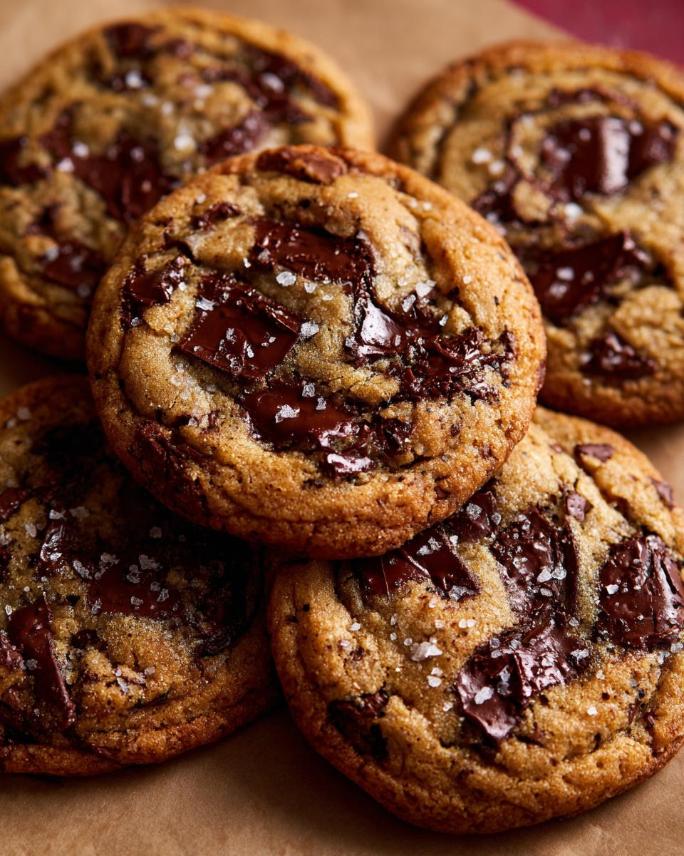 Close-up of freshly baked chocolate chip cookies, the sweet treat that belongs on every table.