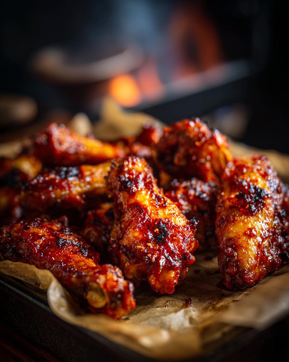 Close-up of crispy chicken wings on baking paper, perfect for making the easiest crispy chicken at home.