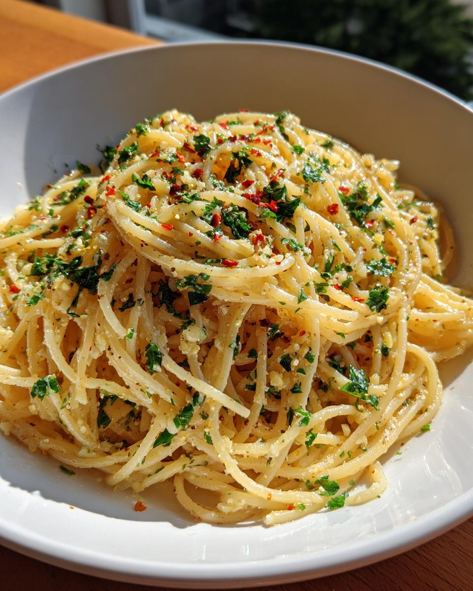 Close-up of pasta dish that took over my Facebook feed, with herbs and spices.