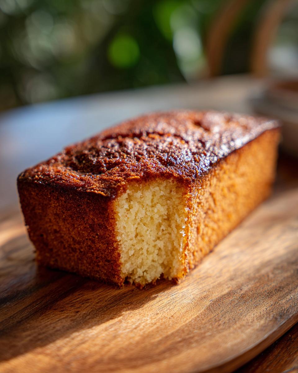 Close-up of a moist cake slice on a wooden board. This Cake Is So Moist It Almost Falls Apart!