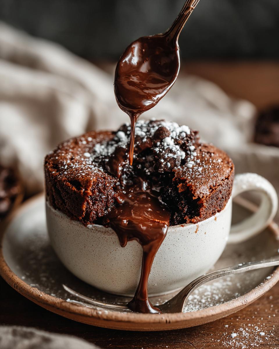 Close-up of a molten chocolate dessert, demonstrating the recipe that uses ingredients you already have.