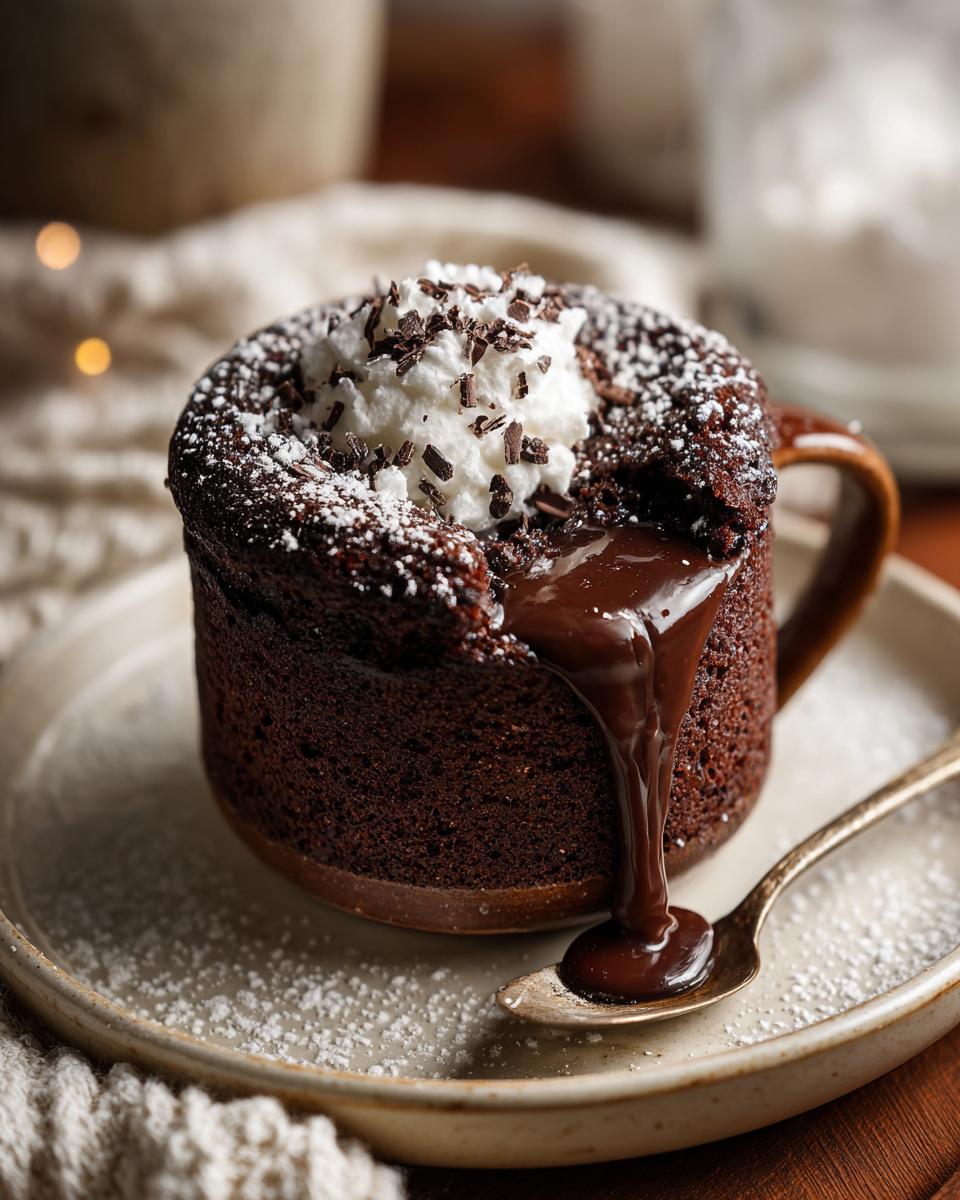 Close-up of a molten chocolate dessert, demonstrating how this dessert uses ingredients you already have.