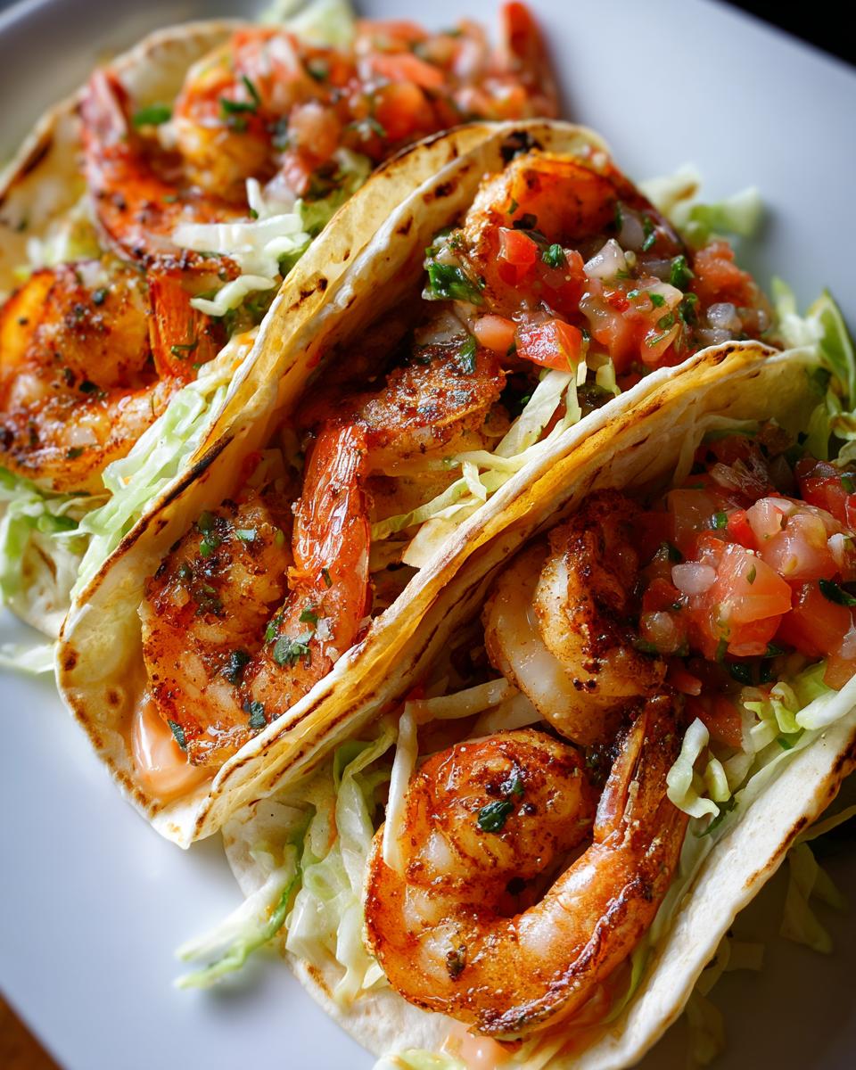Close up of delicious shrimp tacos with salsa. One Bite and You’ll Understand the Hype.