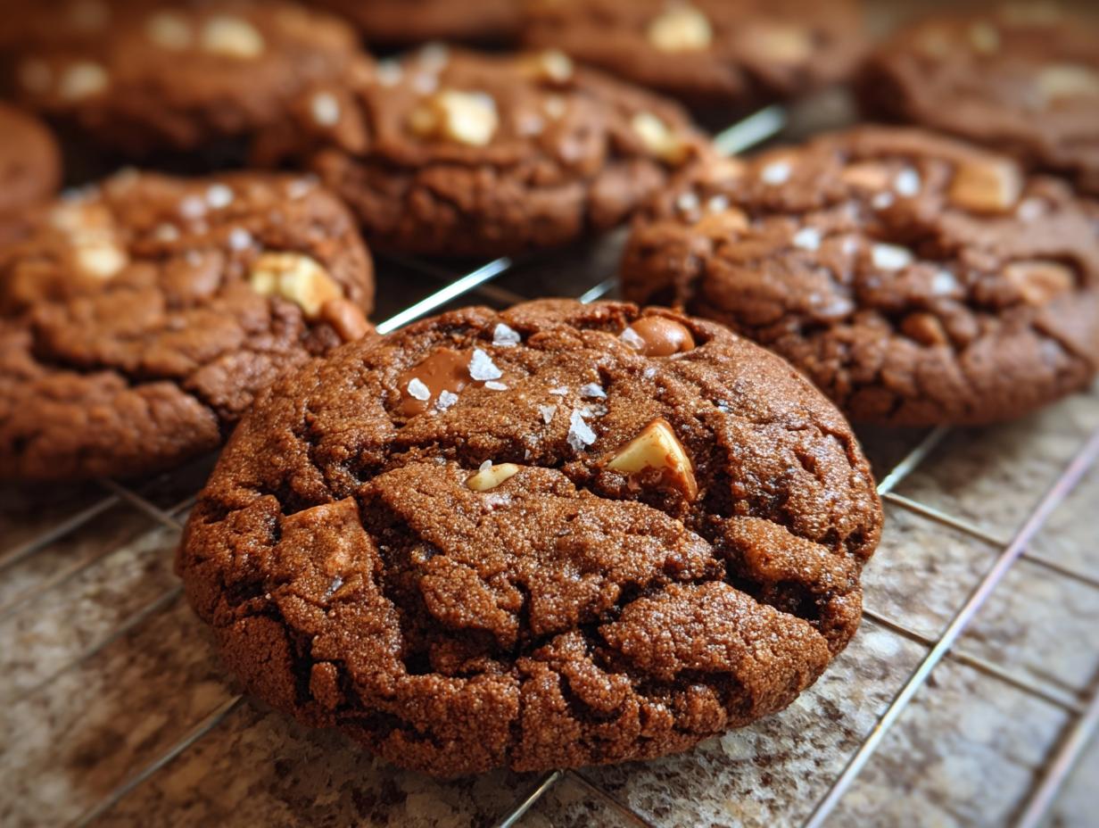 Close-up of soft cookies cooling on a wire rack. These are the Cookies That Get Softer Every Single Day.