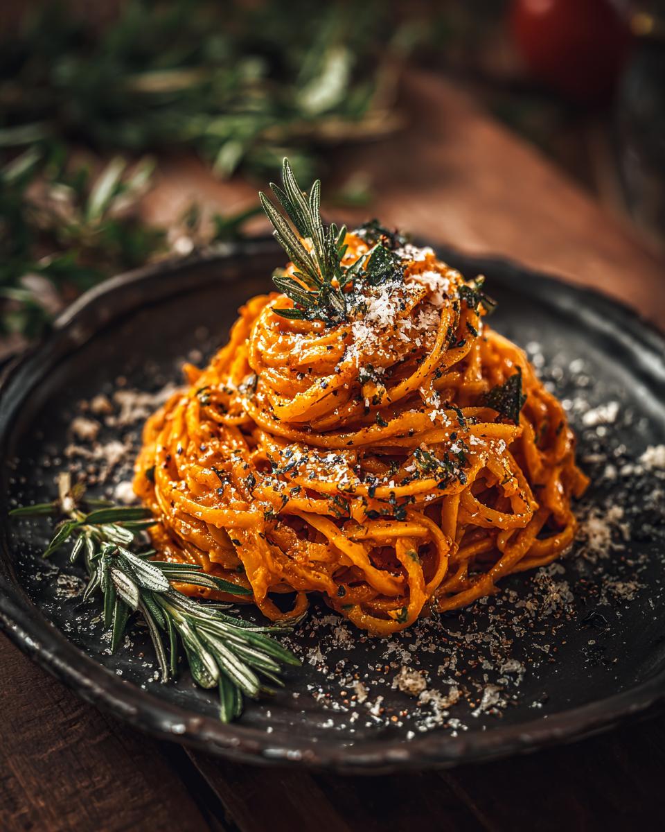 Close-up of a plate of delicious Spring Meals Vegetable Pasta with fresh herbs and grated cheese.