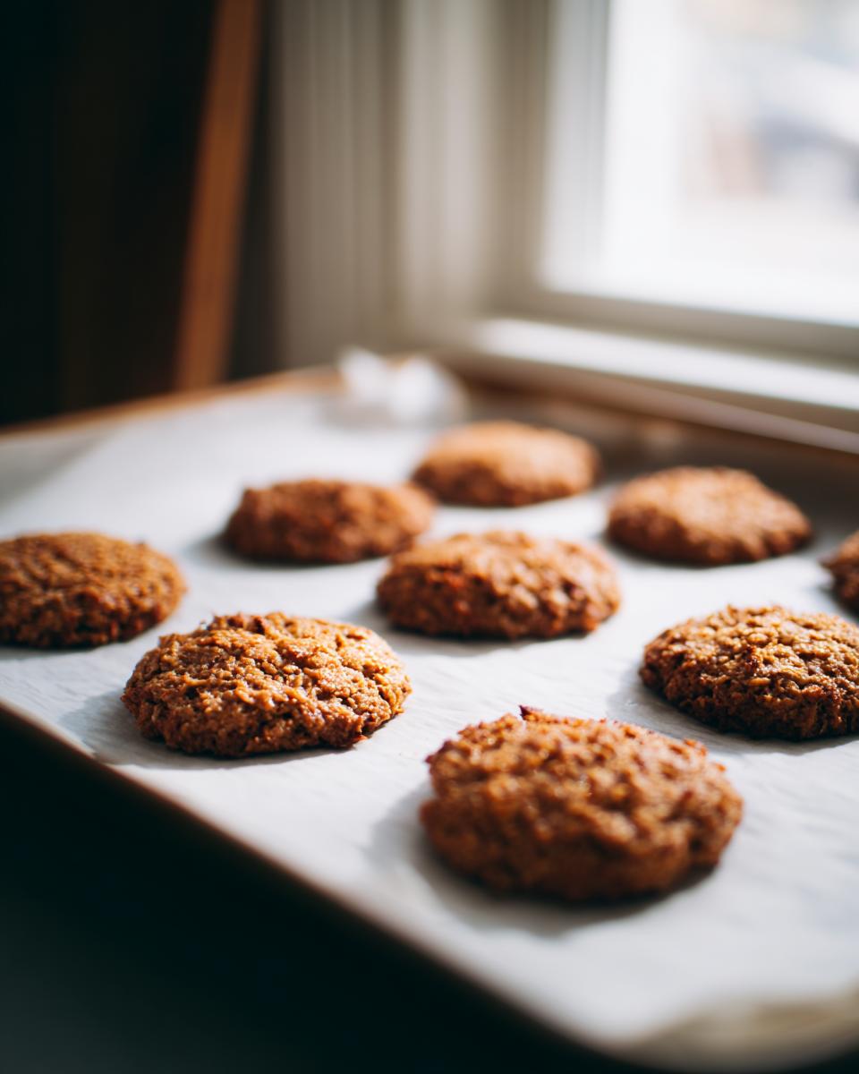 Close-up of freshly baked 3-Ingredient Tuna Cat Treats on a baking sheet, ready to be enjoyed.