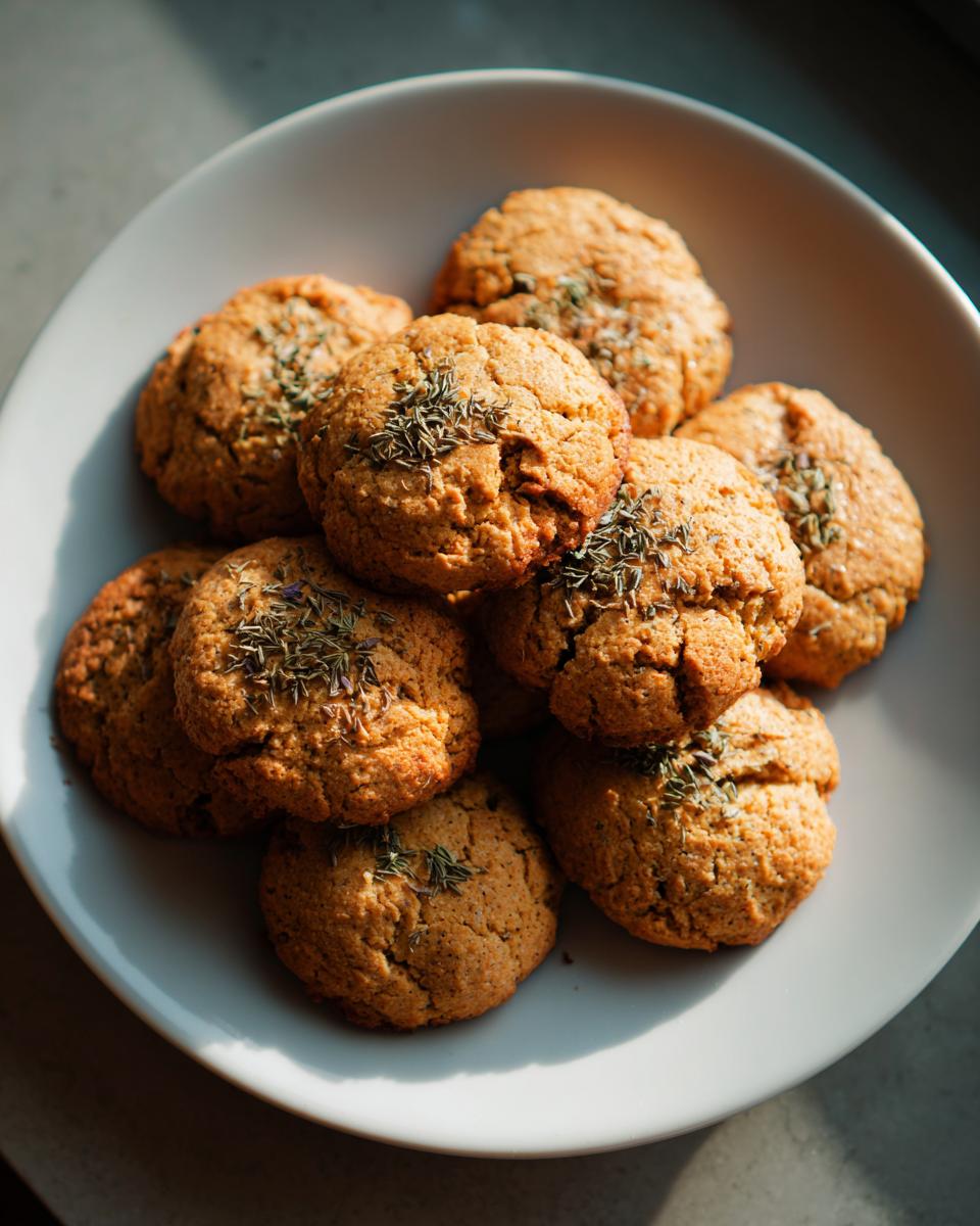 Overhead shot of a plate of homemade Catnip-Infused Cat Treats, ready to be enjoyed.