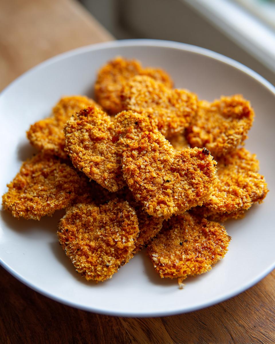 Close-up of heart-shaped Crunchy Oven-Baked Cat Treats on a white plate.