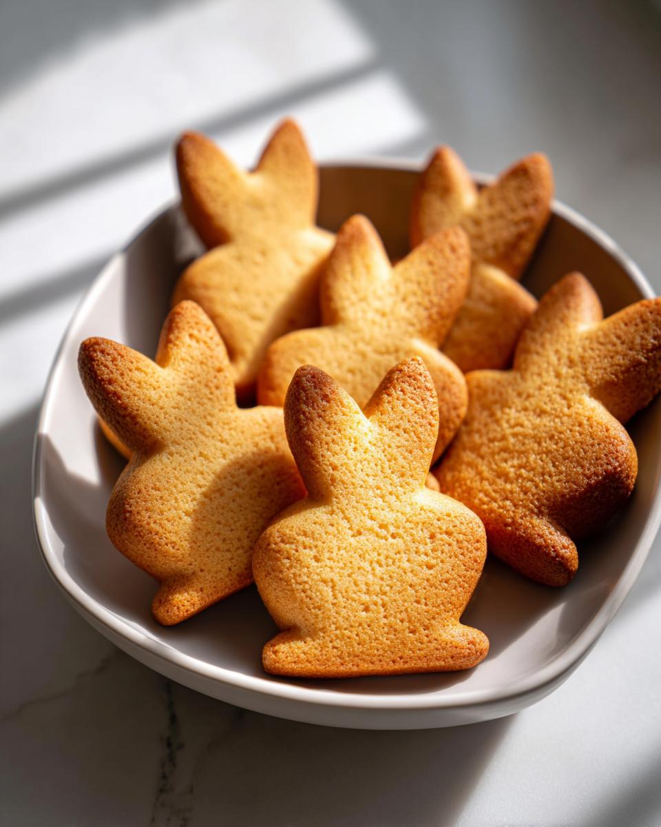 Close-up of a bowl filled with Easter Bunny-Shaped Cat Treats.