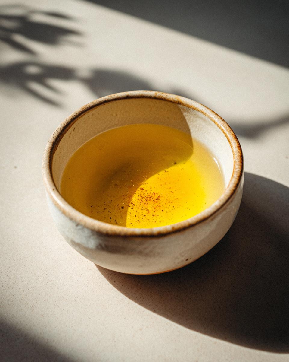 Close-up of a bowl filled with fish broth for cats, ready to serve. The image highlights the fish broth cat recipe.