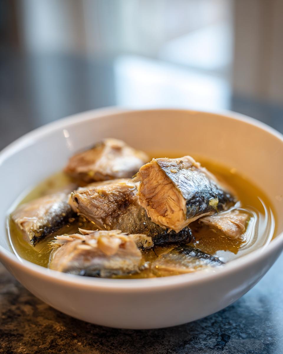 Close-up of fresh sardines in a white bowl, ready for a Fresh Sardine Cat Dinner.