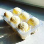Close-up of a tray of homemade frozen cat treats, perfect for hot weather. These are the Frozen Cat Treats for Hot Weather.