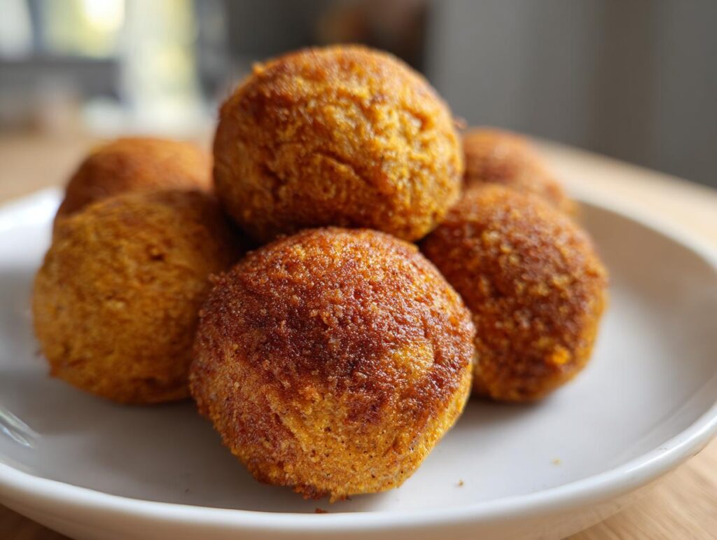 Close-up of a pile of delicious Grain-Free Fish Cat Treats on a white plate.
