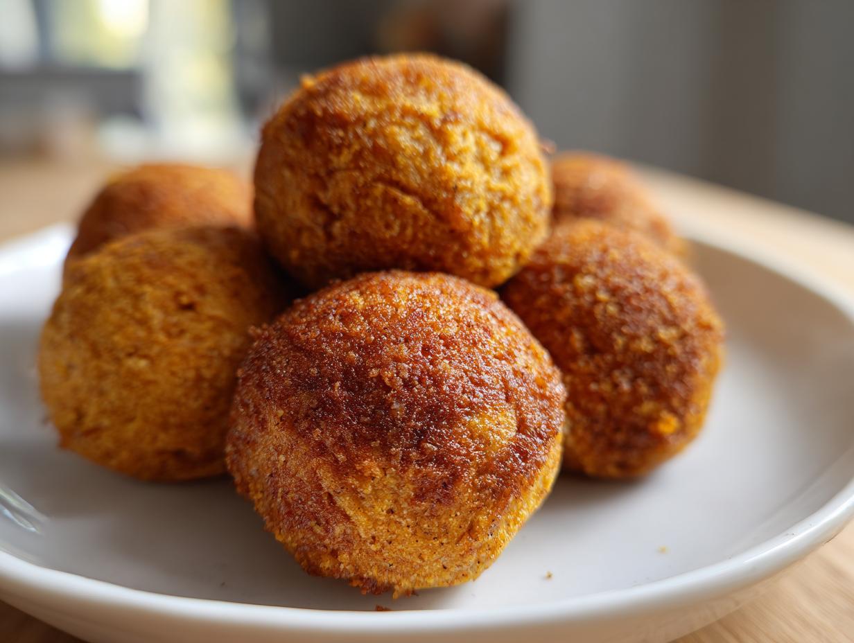 Close-up of a pile of delicious Grain-Free Fish Cat Treats on a white plate.