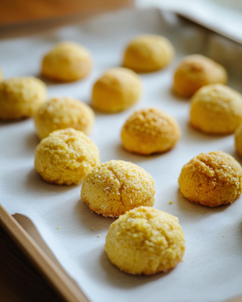 Close-up of freshly baked Hairball Support Cat Treats on a baking sheet.