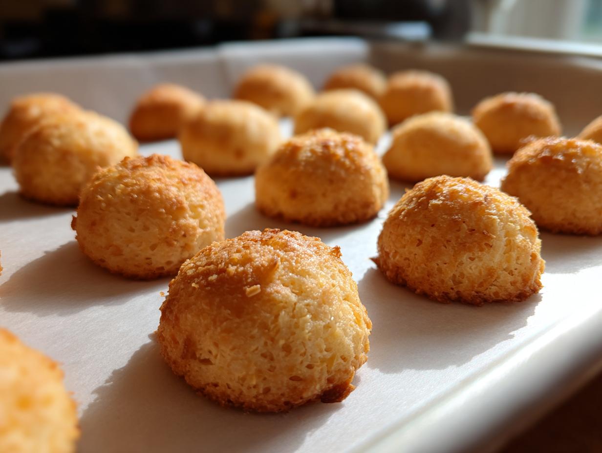 Close-up of freshly baked Hairball Support Cat Treats on a baking sheet.