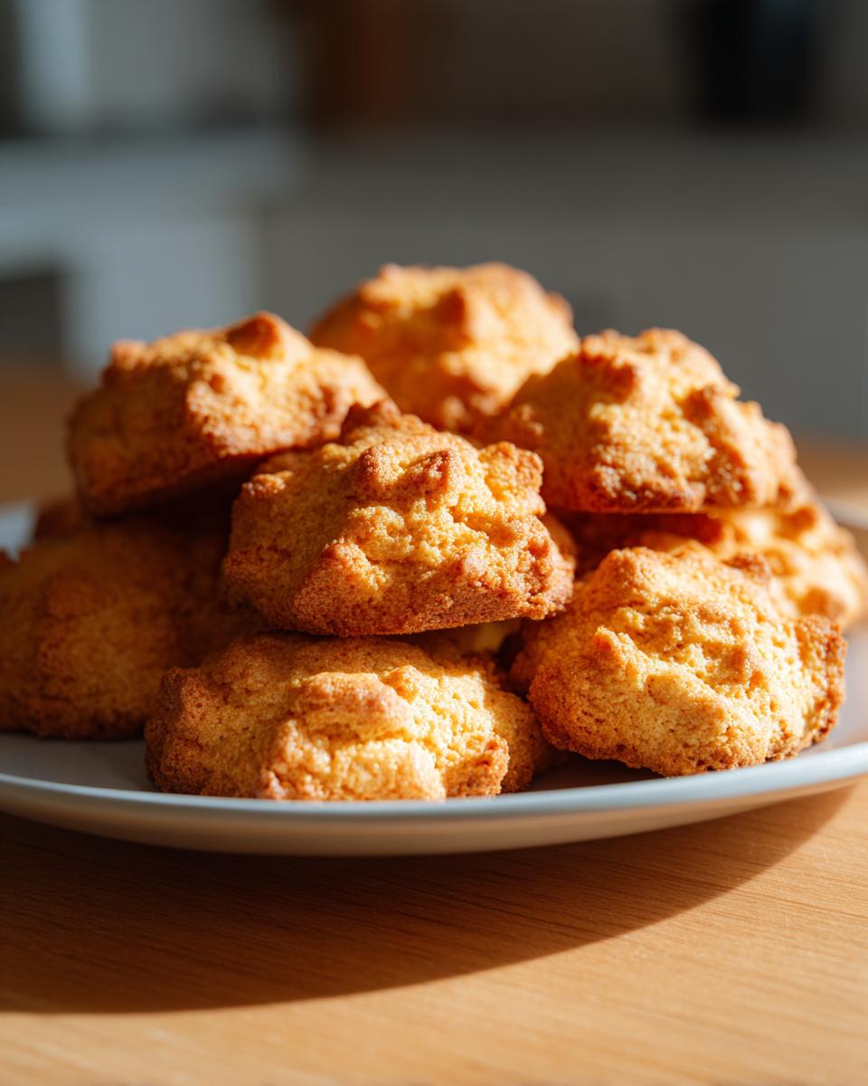 Close-up of a plate with a pile of golden-brown hypoallergenic cat treats, perfect for sensitive cats.