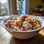 A bowl of fresh Raw Protein Cat Meal, a healthy and nutritious meal for cats.