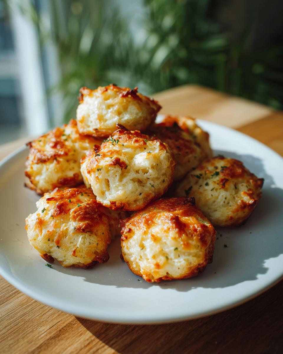A plate of freshly baked Tuna Cat Snack Bites, golden brown and ready to eat.