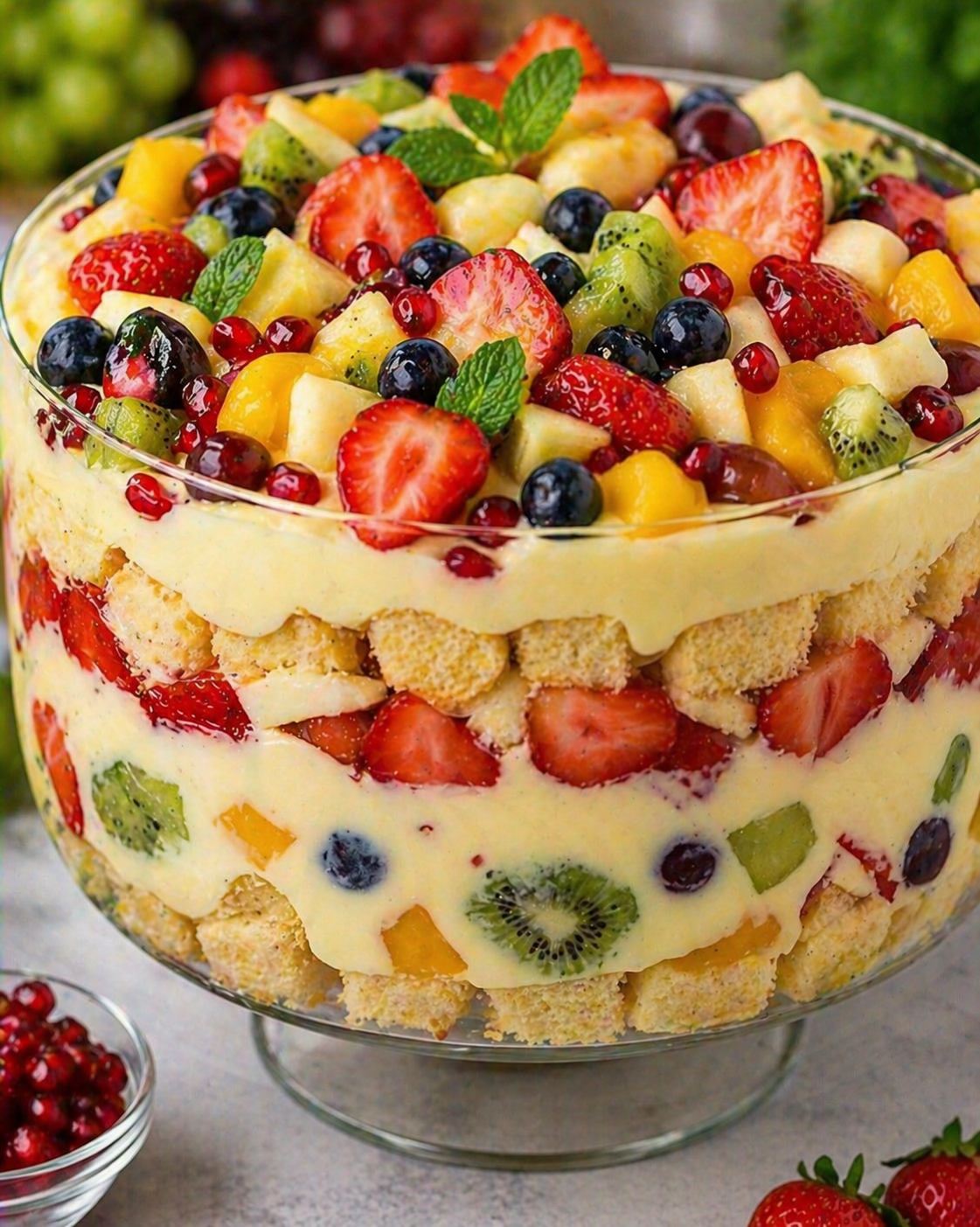 Creamy Fresh Fruit Custard Trifle