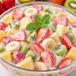 Creamy Fruit Salad with Yogurt & Fresh Fruits