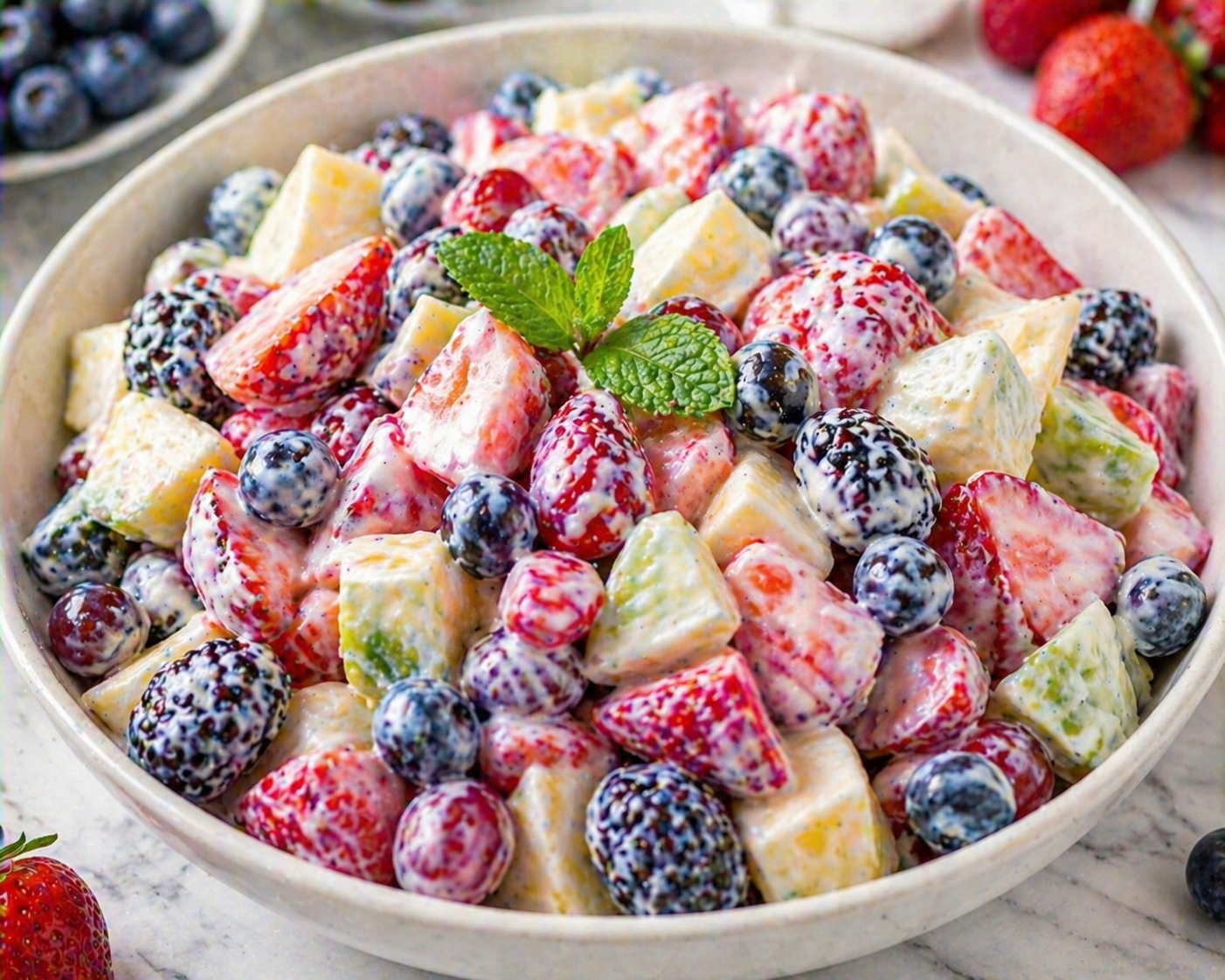 Creamy Berry Fruit Salad