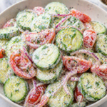 Creamy Cucumber and Tomato Salad