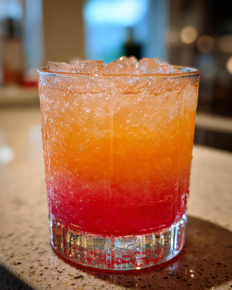 Close-up of a colorful Beach Cocktail with ice, perfect for a sunny day.
