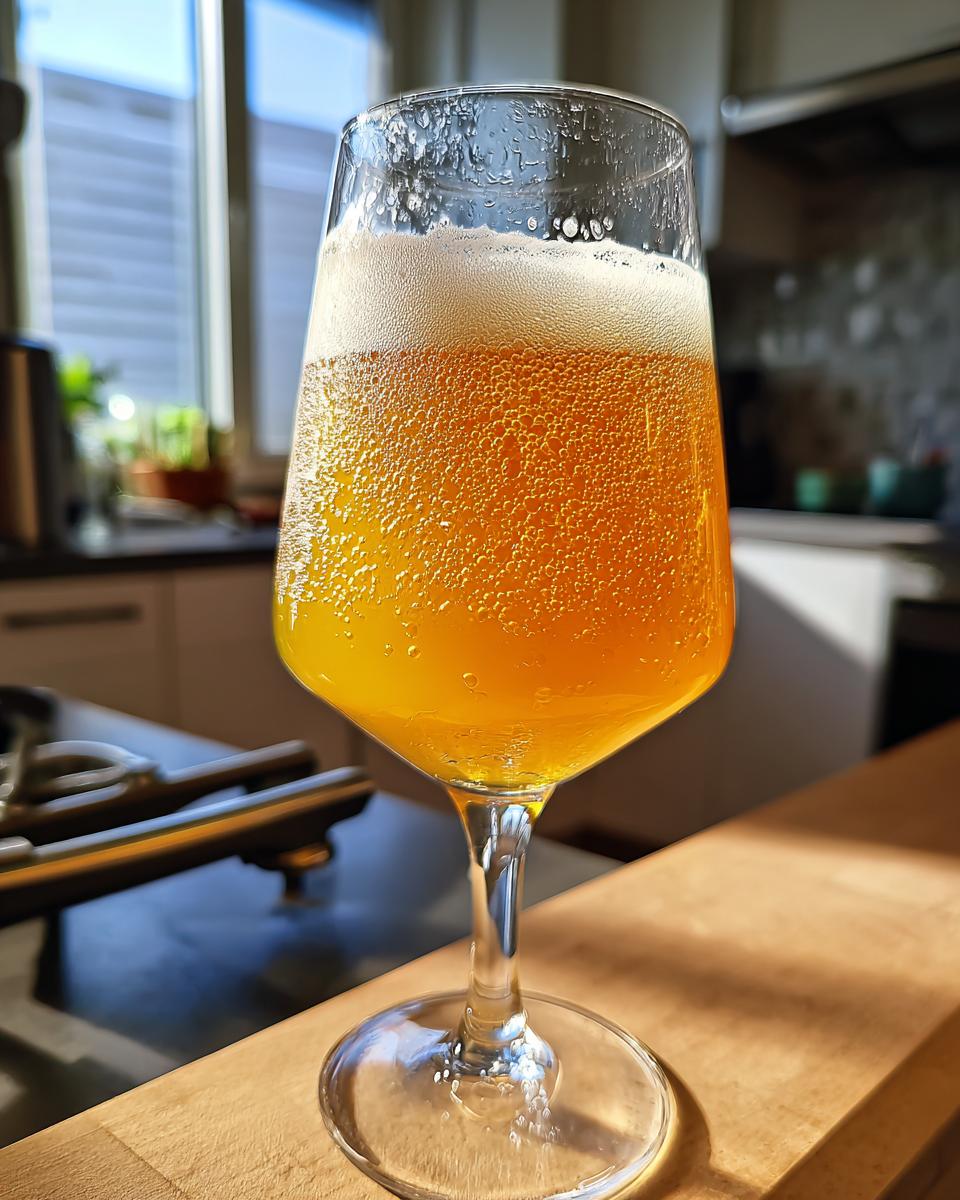 A glass of a refreshing big-batch cocktail, perfect for relaxed hosting.